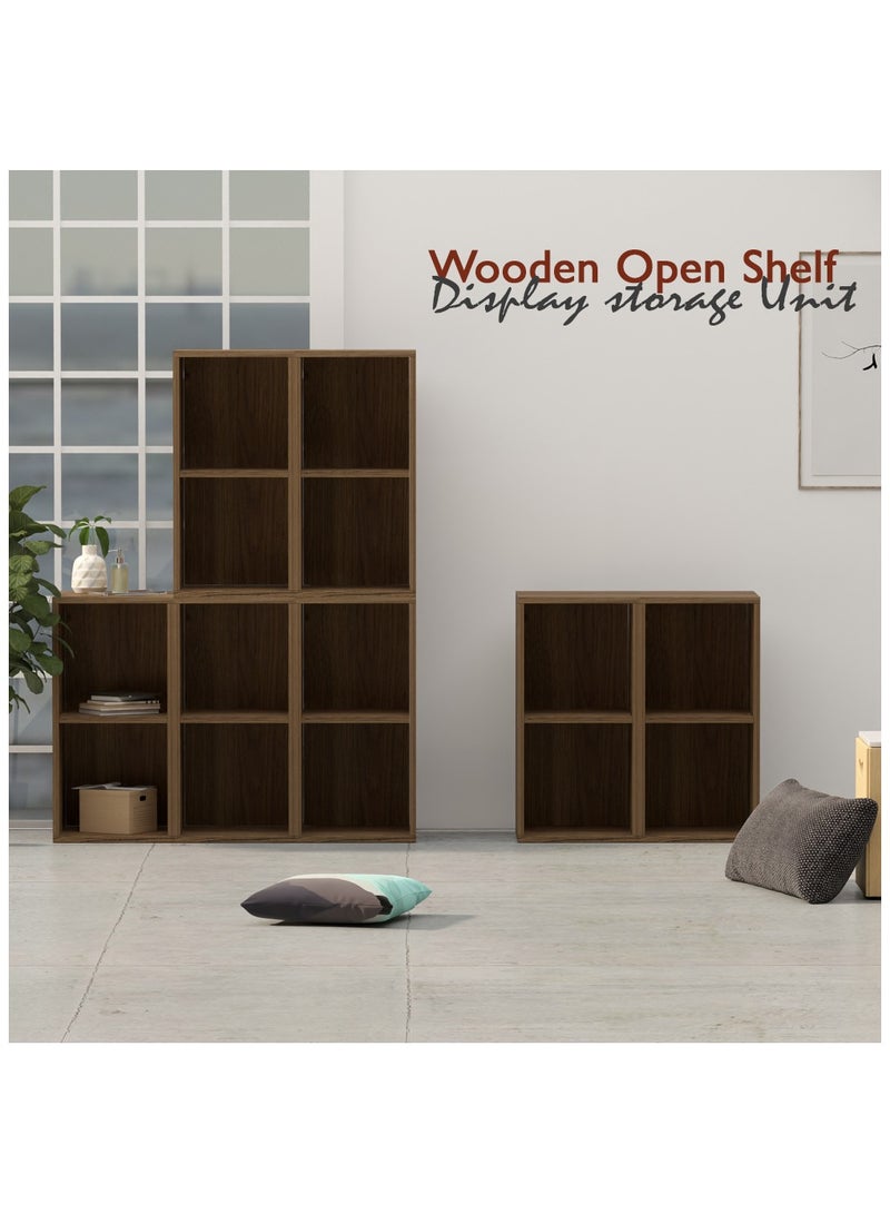 Mahmayi Mahmayi Wooden Storage Display Shelves 2-Tier Freestanding, Box Shelves, Top Shelf for Decoration Ideal for Storing and Displaying your possessions - Zabrano - Image 3