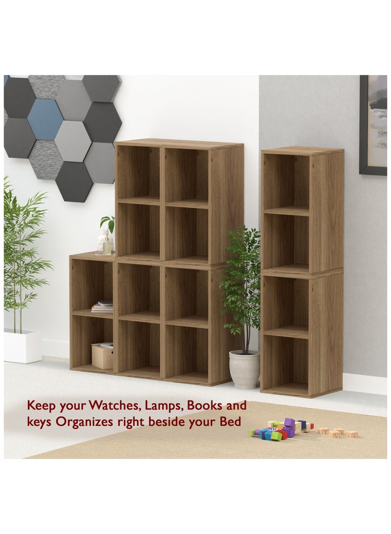Mahmayi Mahmayi Wooden Storage Display Shelves 2-Tier Freestanding, Box Shelves, Top Shelf for Decoration Ideal for Storing and Displaying your possessions - Zabrano - Image 4
