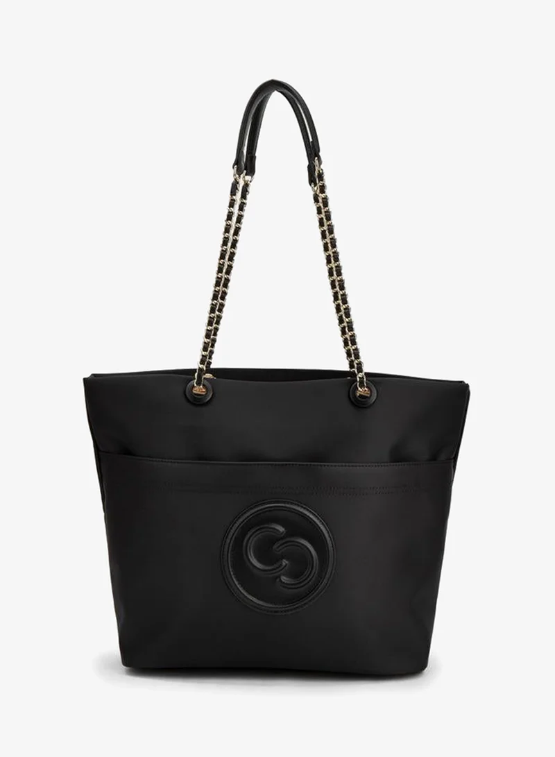سيليست Logo Embossed School Tote Bag With Zip Closure - 31x16x31 CM