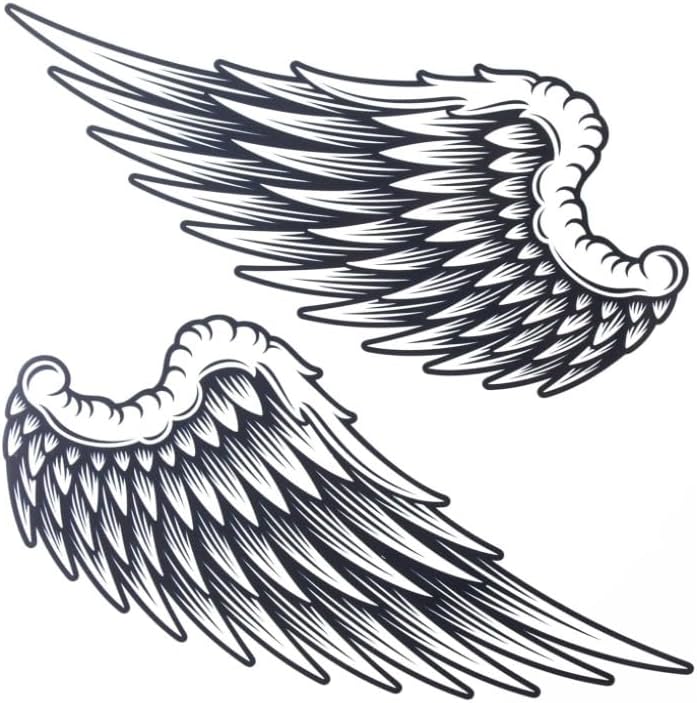 1Pair Black Large Temporary Tattoo Sticker for Women Men Angel Wings NonToxic Waterproof Size 21cm x 22cm Temporary Tattoos Beauty