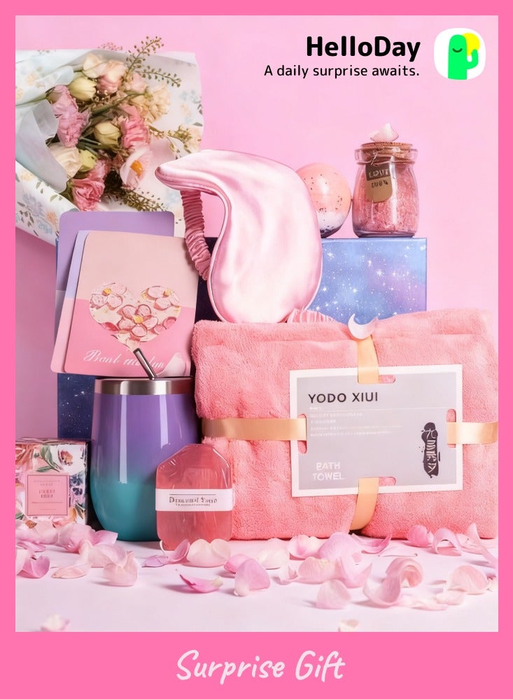 Via Saffi Gifts Basket for Women,Ramadan Birthday Gifts for Women Girlfriend,Spa Gift Set for Women Mom Sister Girls Ladies Girlfriend - Image 1