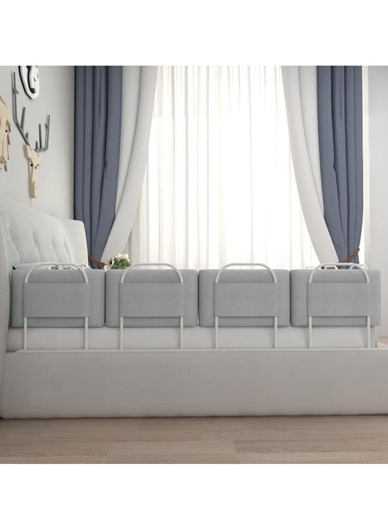 Bed Fence Kids Safety Bedside Guard Baby Anti-Fall Bed Rail Child Bed Soft Barrier Height Adjustable Side Protection 50cm,grey  - Image 2