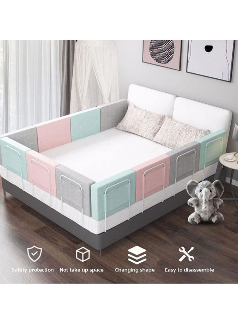 Bed Fence Kids Safety Bedside Guard Baby Anti-Fall Bed Rail Child Bed Soft Barrier Height Adjustable Side Protection 50cm,grey  - Image 5