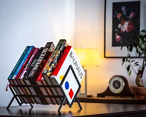 INDIDECOR Indian Decor 2865 Minimalist Book Shelf windowsill Shelf Display for Coffee Table Books Book case for Living RoomOfficeWaiting Area Black - Image 1