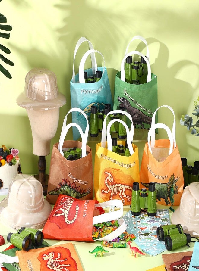 Haysandy 48 Pcs Kids Explorer Costume Set Include Plastic Kids Safari Hat Dinosaur Tote Bag Adventure Binoculars Dinosaur Stickers Jungle Party Supplies Favors for Outdoor Halloween Costume Activity - Image 3