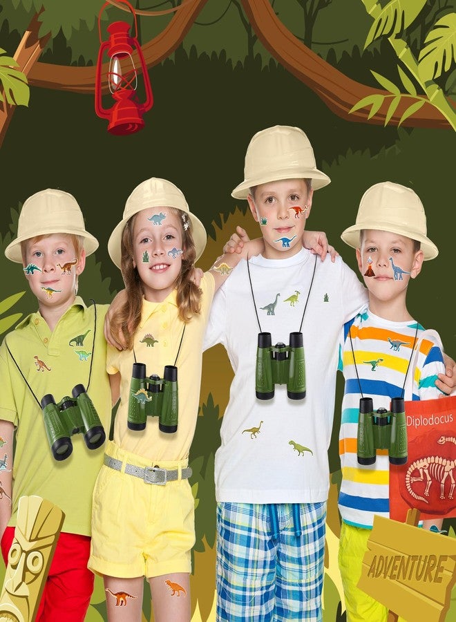 Haysandy 48 Pcs Kids Explorer Costume Set Include Plastic Kids Safari Hat Dinosaur Tote Bag Adventure Binoculars Dinosaur Stickers Jungle Party Supplies Favors for Outdoor Halloween Costume Activity - Image 5