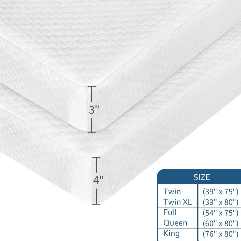 Moonsea Mattress Topper Cover Only for Queen Size Foam Latex, 3-4 Inch Zippered Viscose Made from Bamboo, Removable Queen Size Encasement with Straps - Image 3