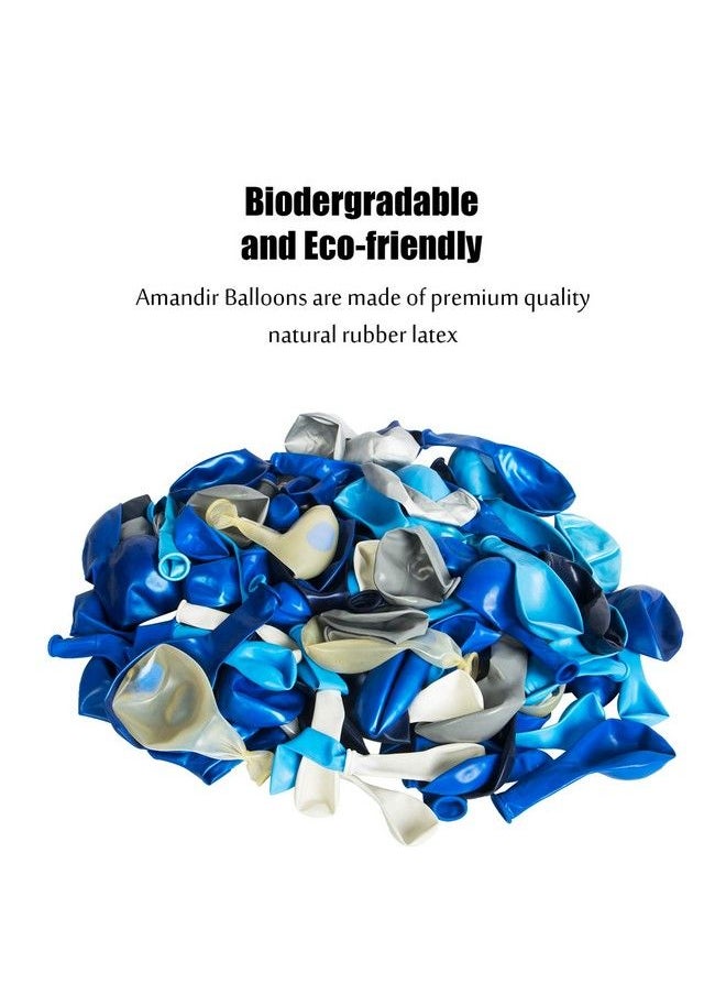 Amandir Navy Blue Balloons Arch Garland Kit, 144Pcs Royal Light Blue Confetti Silver Star Foil Balloons For Blue Boys Birthday Baby Shower Wedding Party Decorations Supplies &4Pcs Tools  - Image 4