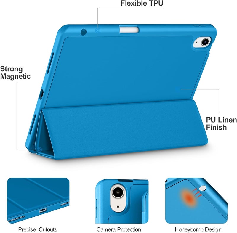 Akkerds Compatible with iPad Air 11 Inch Case 7th/6th Generation (M3/M2) 2025/2024, for iPad Air 5th/4th Generation Case 10.9 Inch 2022/2020 with Pencil Holder[Auto Sleep/Wake], LightBlue - Image 3
