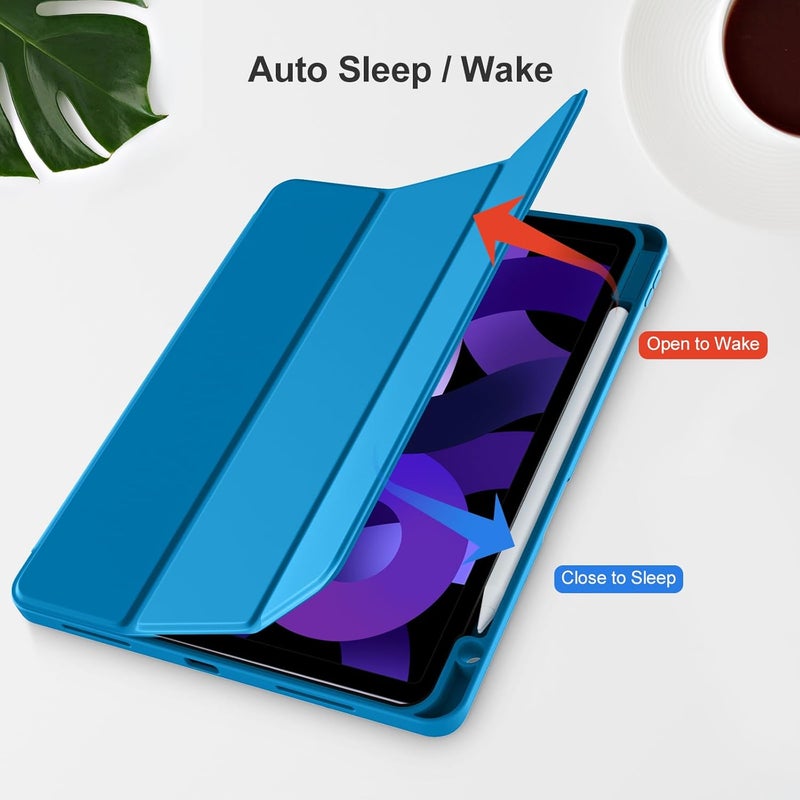 Akkerds Compatible with iPad Air 11 Inch Case 7th/6th Generation (M3/M2) 2025/2024, for iPad Air 5th/4th Generation Case 10.9 Inch 2022/2020 with Pencil Holder[Auto Sleep/Wake], LightBlue - Image 5