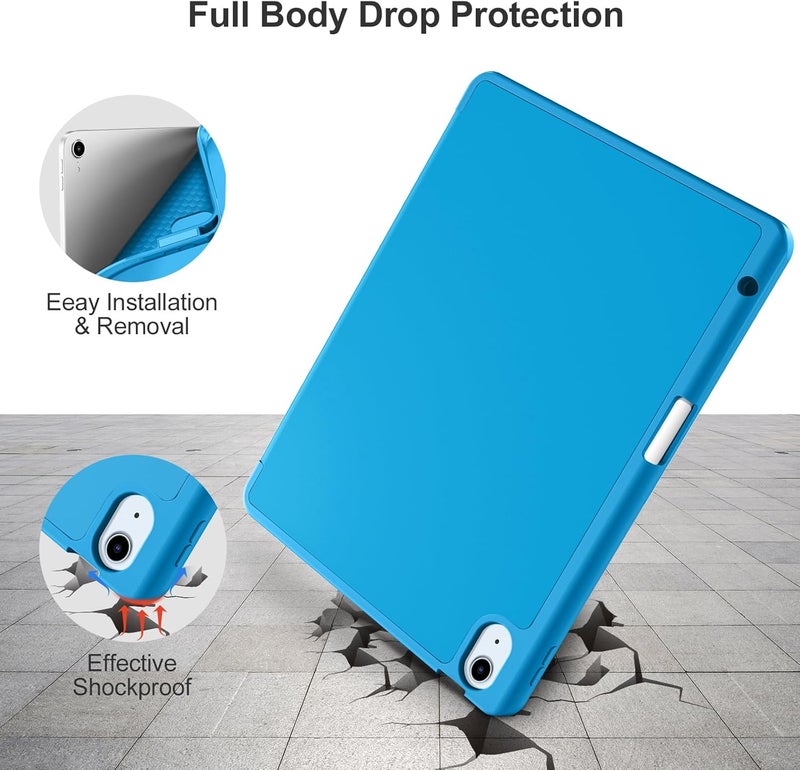 Akkerds Compatible with iPad Air 11 Inch Case 7th/6th Generation (M3/M2) 2025/2024, for iPad Air 5th/4th Generation Case 10.9 Inch 2022/2020 with Pencil Holder[Auto Sleep/Wake], LightBlue - Image 4