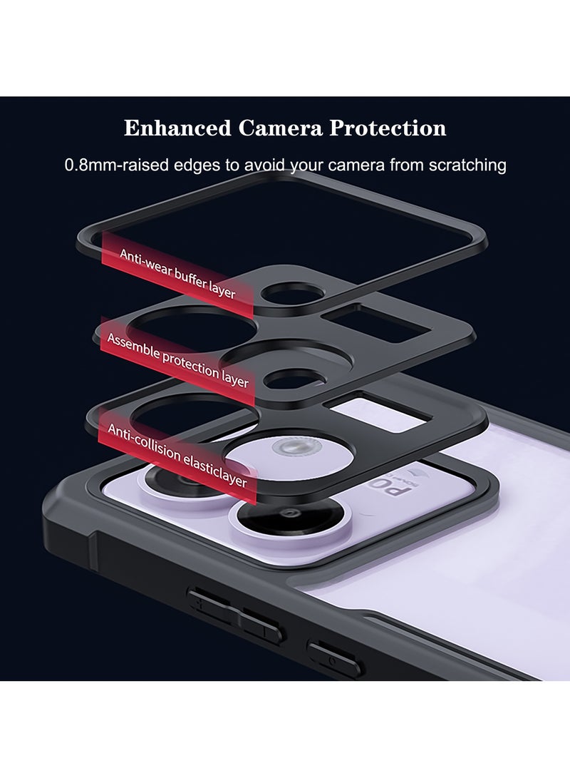 For Xiaomi POCO M7 Pro 5G Case, Camera Lens Protection Back Cover, TPU+PC Shockproof Bumper Mobile Phone Case, Anti-Yellowing Slim Fit Protective Casing - Image 3