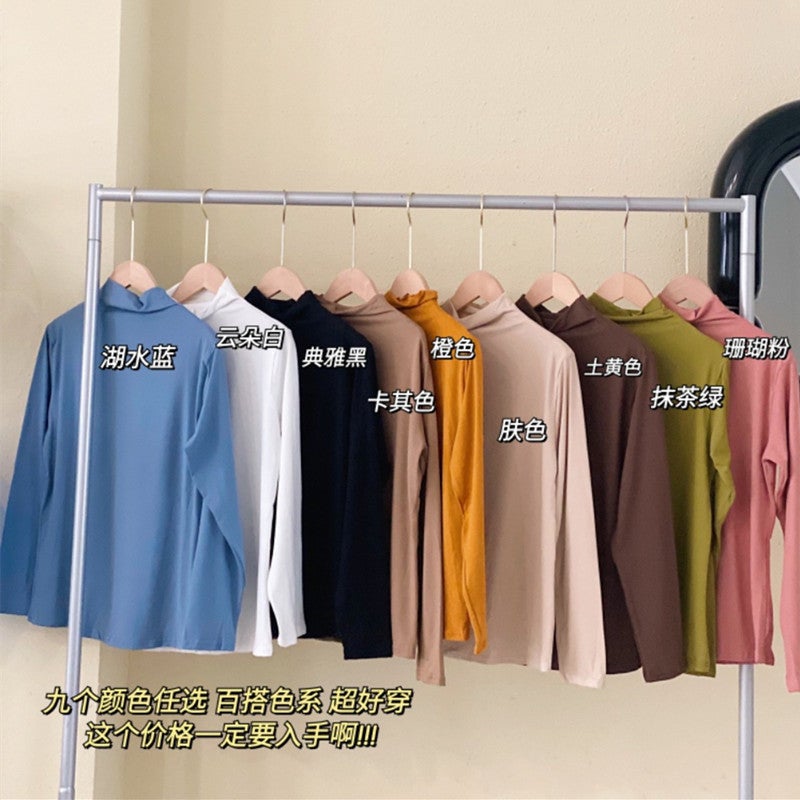2024 Autumn Winter Slim Fit Turtleneck Orange Yellow 
