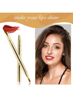 Goolsky 1Pc Retractable Lip Brush with Double Head and Cover Concealer Makeup Brush Lipstick Brush Lip Brush Makeup Tool Compact and Portable  - Image 1
