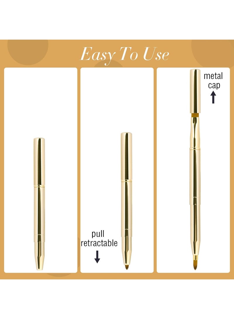 Goolsky 1Pc Retractable Lip Brush with Double Head and Cover Concealer Makeup Brush Lipstick Brush Lip Brush Makeup Tool Compact and Portable - Image 3
