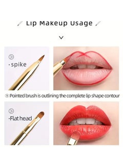 Goolsky 1Pc Retractable Lip Brush with Double Head and Cover Concealer Makeup Brush Lipstick Brush Lip Brush Makeup Tool Compact and Portable  - Image 2