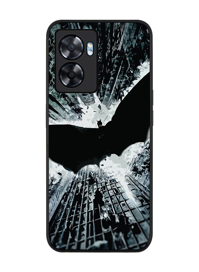 Stylizedd Rugged Black edge case for Oppo A77 5G / Oppo A57 5G, Slim fit Soft Case Flexible Cover - Falling Bat - Image 1