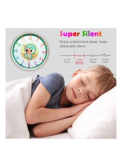 KASTWAVE Learning Clock for Kids, Telling Time Teaching Clock, Kids Room Wall Clocks, Silent Non Ticking Learn to Tell Time Clock, Colorful Wall Clock for Kids Room, Bedrooms, Playroom, School (Dinosaur)  - Image 3