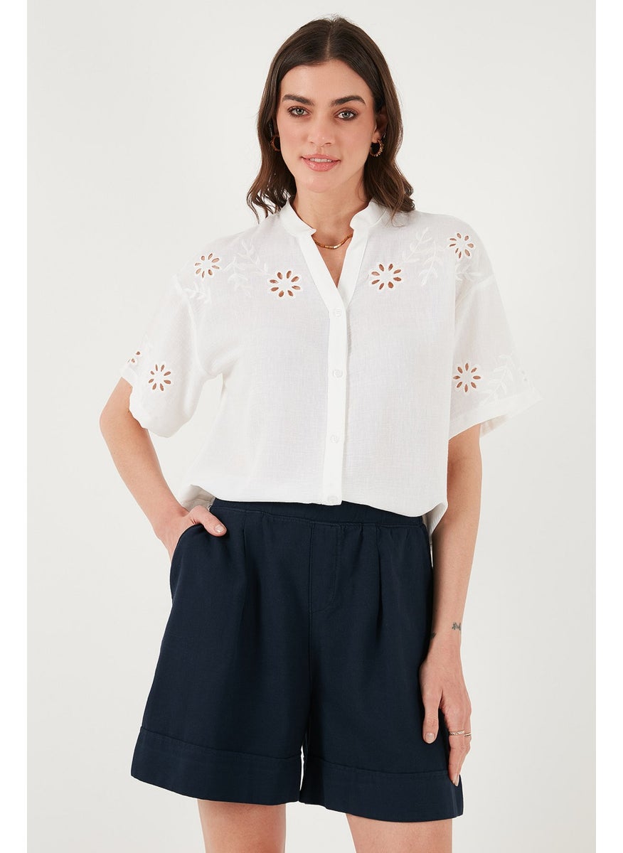 Standard Fit Judge Collar Scallop Embroidered Shirt Women's Shirt 6113876 - pzsku/ZDBF908C74B450E0CF23BZ/45/_/1741256941/e7776bdc-ed7f-4083-a068-939b7cb0ef73