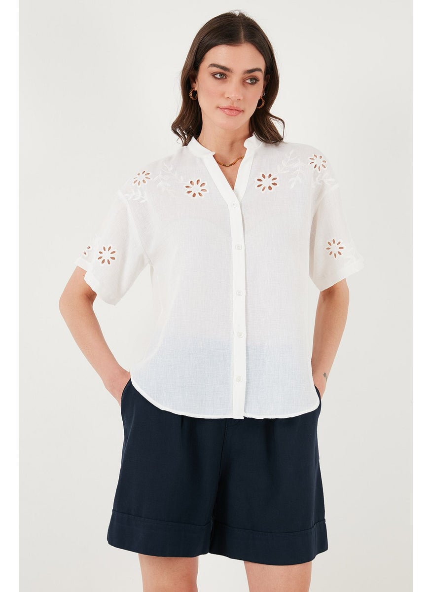 Standard Fit Judge Collar Scallop Embroidered Shirt Women's Shirt 6113876 - pzsku/ZDBF908C74B450E0CF23BZ/45/_/1741256943/5248bef3-3acf-4828-9795-fc96c4542bfb