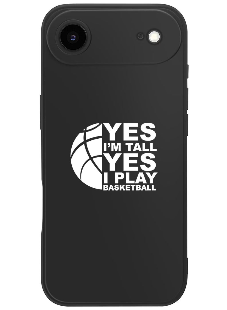 Theodor Protective Slim Fit Case Liquid Silicone Cover with Full Body Protection Anti-Scratch Shockproof Case For Apple iPhone 17 Air (Black) Basketball White - Image 1