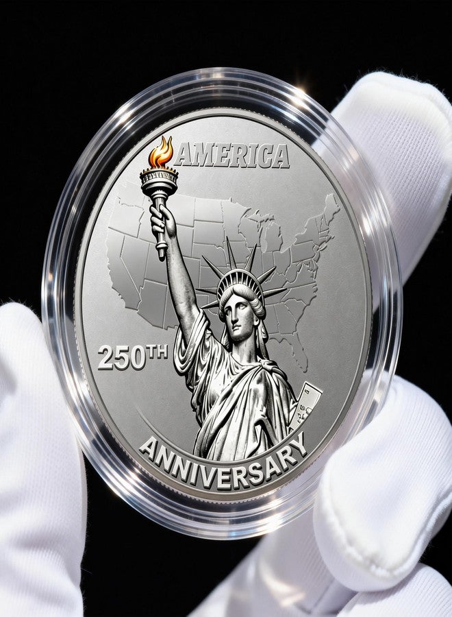 GreenHaven 250th Anniversary Independence Challenge Coin 1776-2026 - Double-Sided Relief Statue of Liberty & Eagle Design, Commemorative for History Enthusiasts, Coin Collectors, Gifts & Historical Memorabilia - Image 4