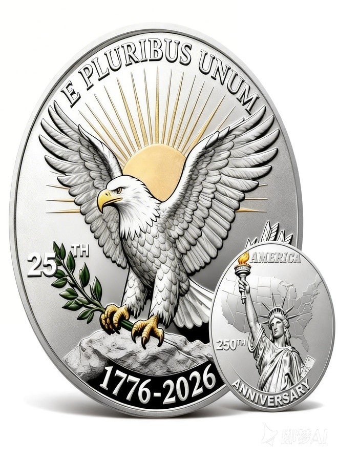 GreenHaven 250th Anniversary Independence Challenge Coin 1776-2026 - Double-Sided Relief Statue of Liberty & Eagle Design, Commemorative for History Enthusiasts, Coin Collectors, Gifts & Historical Memorabilia - Image 1