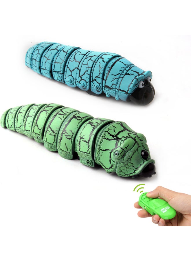 Simulation Trick Infrared Induction Remote Control Caterpillar Electric Trick Crawling Insect Model Toy 9910-Color:9910E Blue  - Image 5