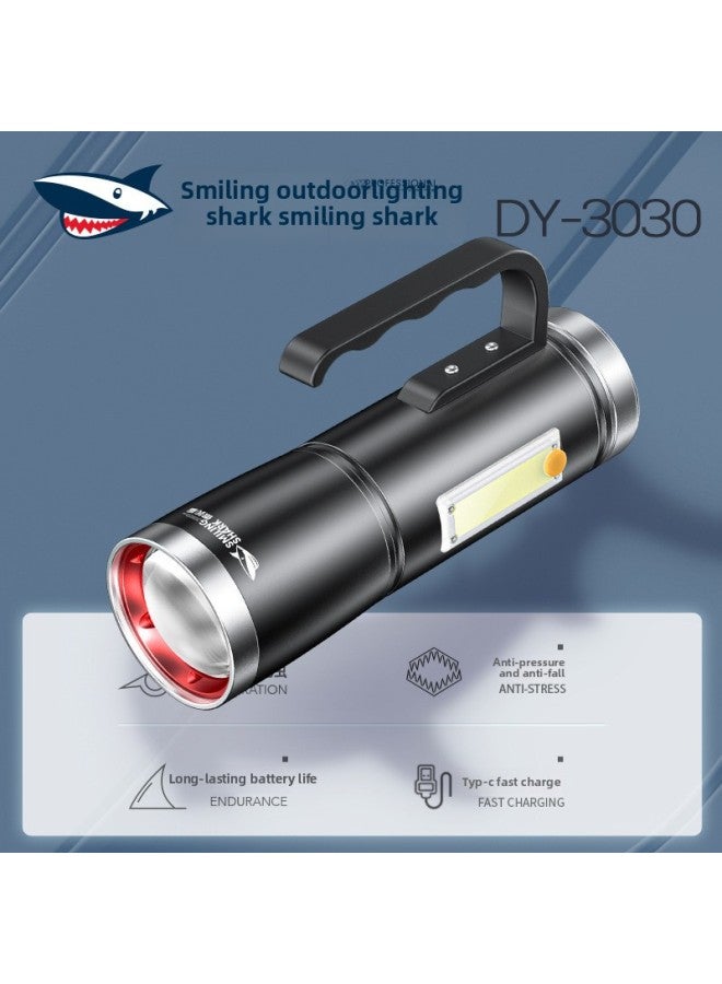 Smiling Shark Night Fishing Light Laser Fishing Professional Wild Fishing Strong Light Super Bright Fishing Light-Color:DY-3030 Gray-single Lamp - Image 2