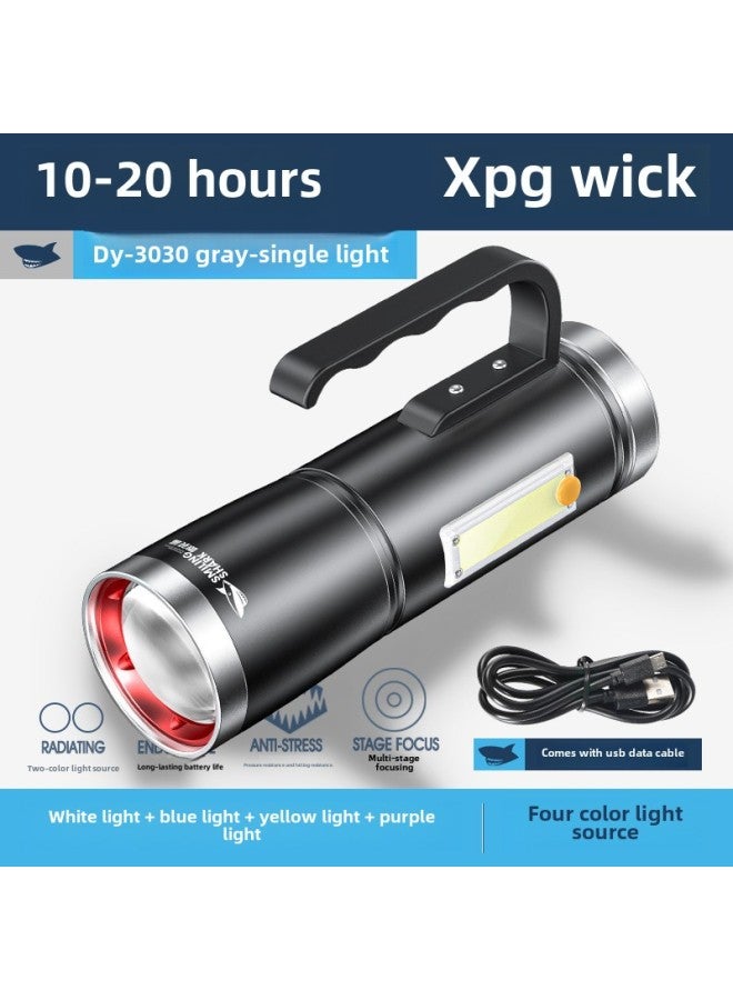 Smiling Shark Night Fishing Light Laser Fishing Professional Wild Fishing Strong Light Super Bright Fishing Light-Color:DY-3030 Gray-single Lamp - Image 1