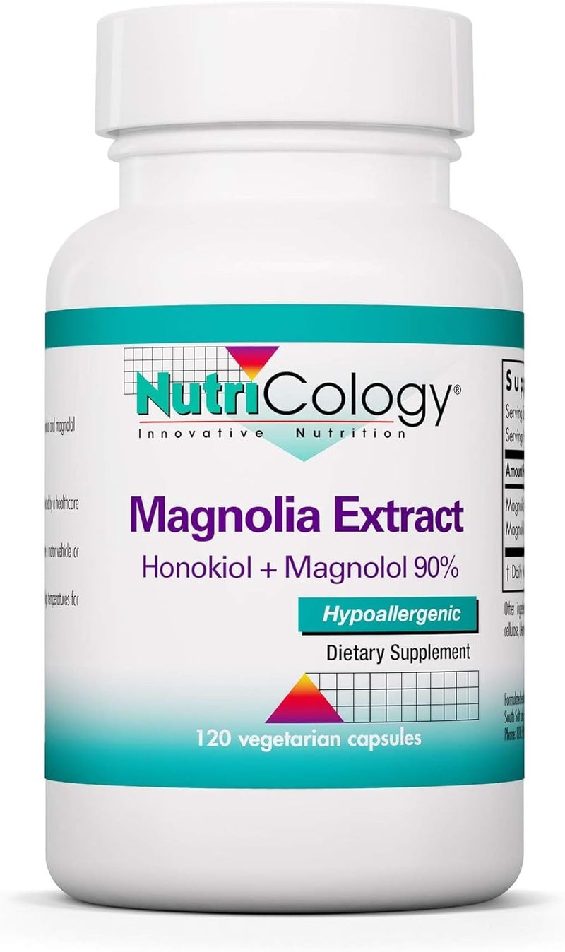 Nutricology Magnolia Extract 200 Mg - 120 Vegetarian Capsules for Nerve Function and Immune Support - Image 1