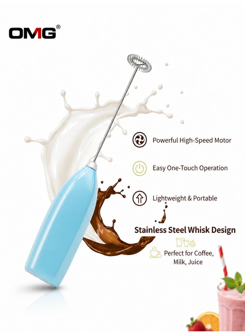 OMG Electric Handheld Mixer – Portable Mini Stirrer for Coffee, Milk & Juice Frothing, Easy Foam Maker, Battery Operated, Assorted Colors, 1 Piece - Image 3