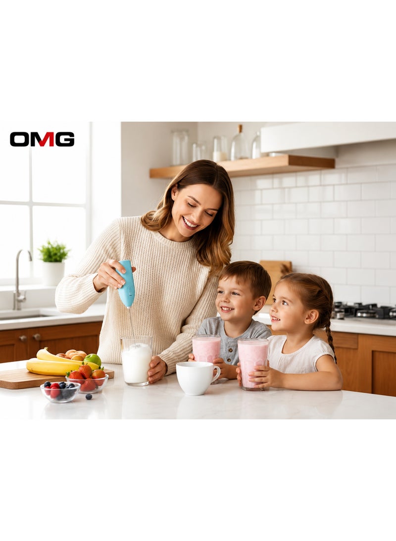 OMG Electric Handheld Mixer – Portable Mini Stirrer for Coffee, Milk & Juice Frothing, Easy Foam Maker, Battery Operated, Assorted Colors, 1 Piece - Image 4