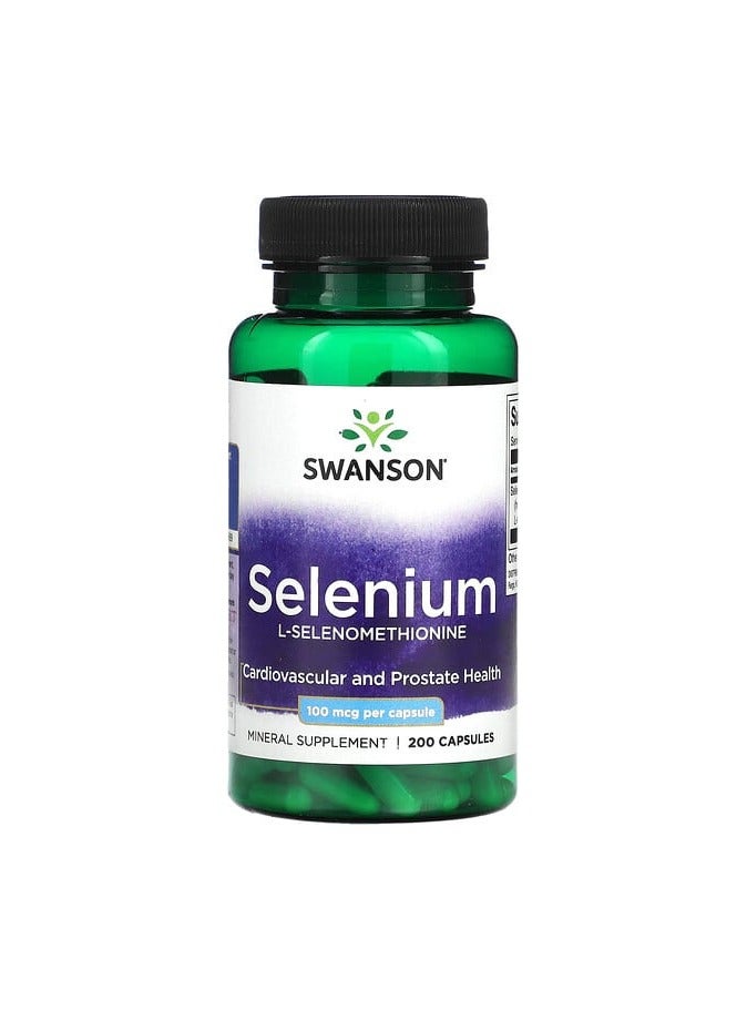 Selenium,L-Selenomethionine, 100 mcg, 200 Capsules