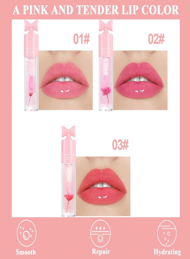 TEEROVA 3 Pcs Color Changing Lip oil from Clear to Pink, Magic Temperature Color Change Lipstick and Tinted, Moisturizing Non-Sticky Glossy Shine Lip Gloss - Image 2