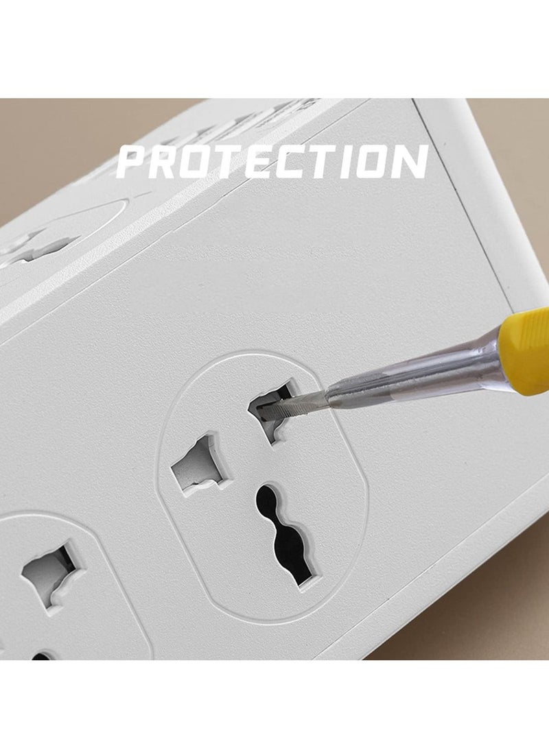 TYCOM Power Strip Surge Protector with USB + Type C, Extension Cord Flat Plug with Widely 10 AC Outlet and 5 USB 1 Type C, Small Desktop Station, Compact Socket for Travel, Home and Office - Image 3