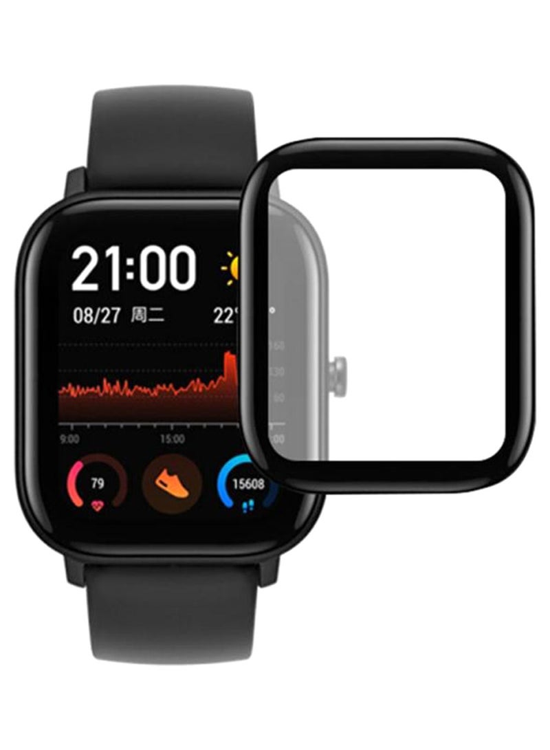 NIBEMINENT Full Coverage Curved Screen Protector For Amazfit GTS Black/Clear - Image 1