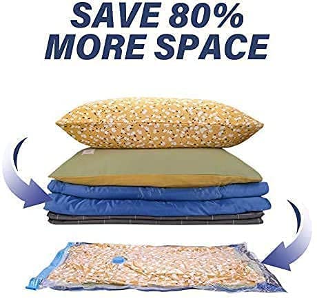 DRUDRAYA Bag with Pump for Blanket Storage Reusable Ziplock Space Saver Bags Save 80 More Space Pack of 53 Medium 50x60cm 2 Large 60x80cm With 1 Free of Vacuum Air Hand Pump - Image 4