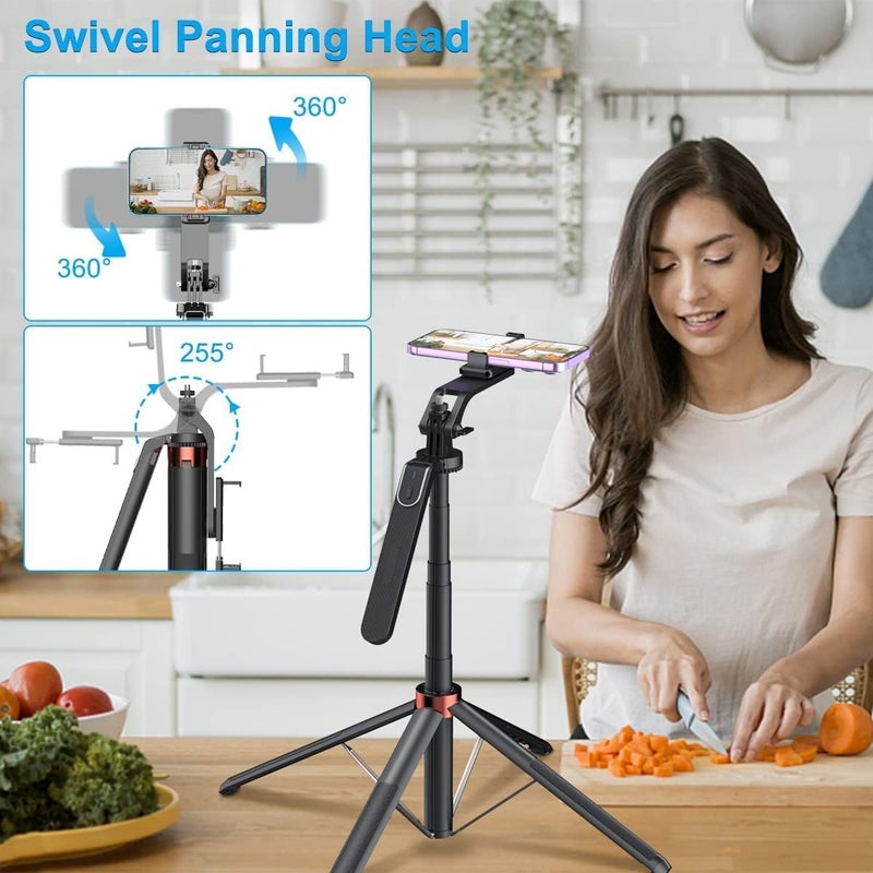 Adofys Selfie Stick with Tripod Stand 360 Degree Rotation Rechargeable Remote Quadripod Stand Balance Handle 71-inch Selfie Stick for Phone Camera Gopro 360°Panoramic Shooting Vlogging Live Stream - Image 5