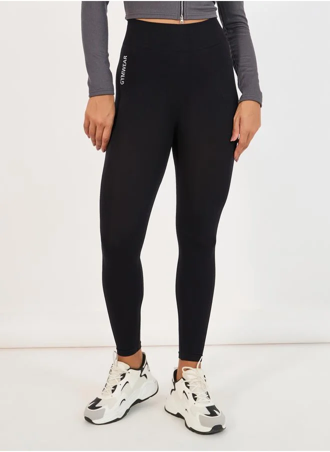 Styli Seamless Text Detail Leggings