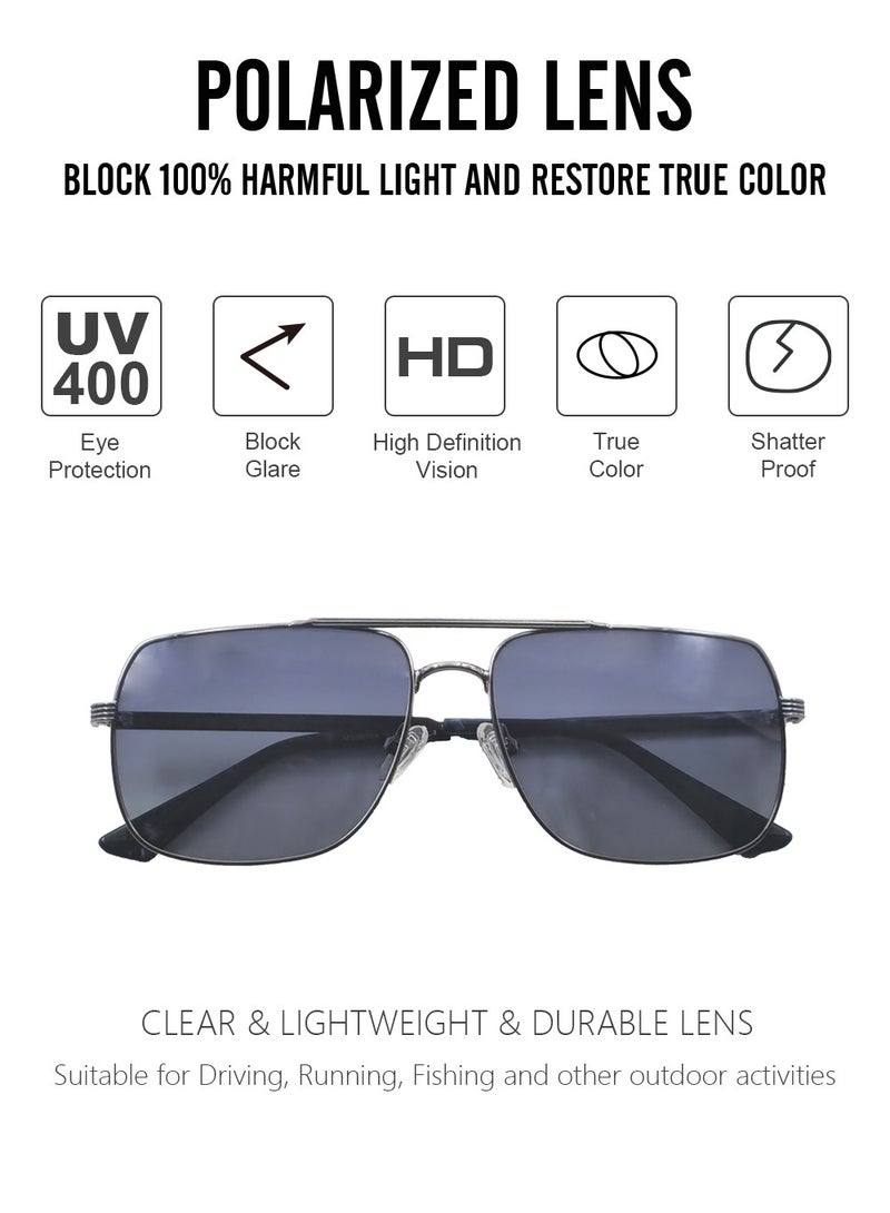 دلس دي إل إس نظارات شمسية للرجال والنساء - إطار معدني أفياتور مع عدسات مستقطبة متعددة الأغراض (MS9010-C4) - Image 2