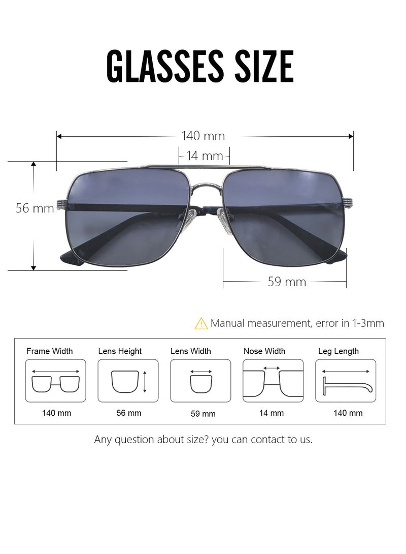 دلس دي إل إس نظارات شمسية للرجال والنساء - إطار معدني أفياتور مع عدسات مستقطبة متعددة الأغراض (MS9010-C4) - Image 3