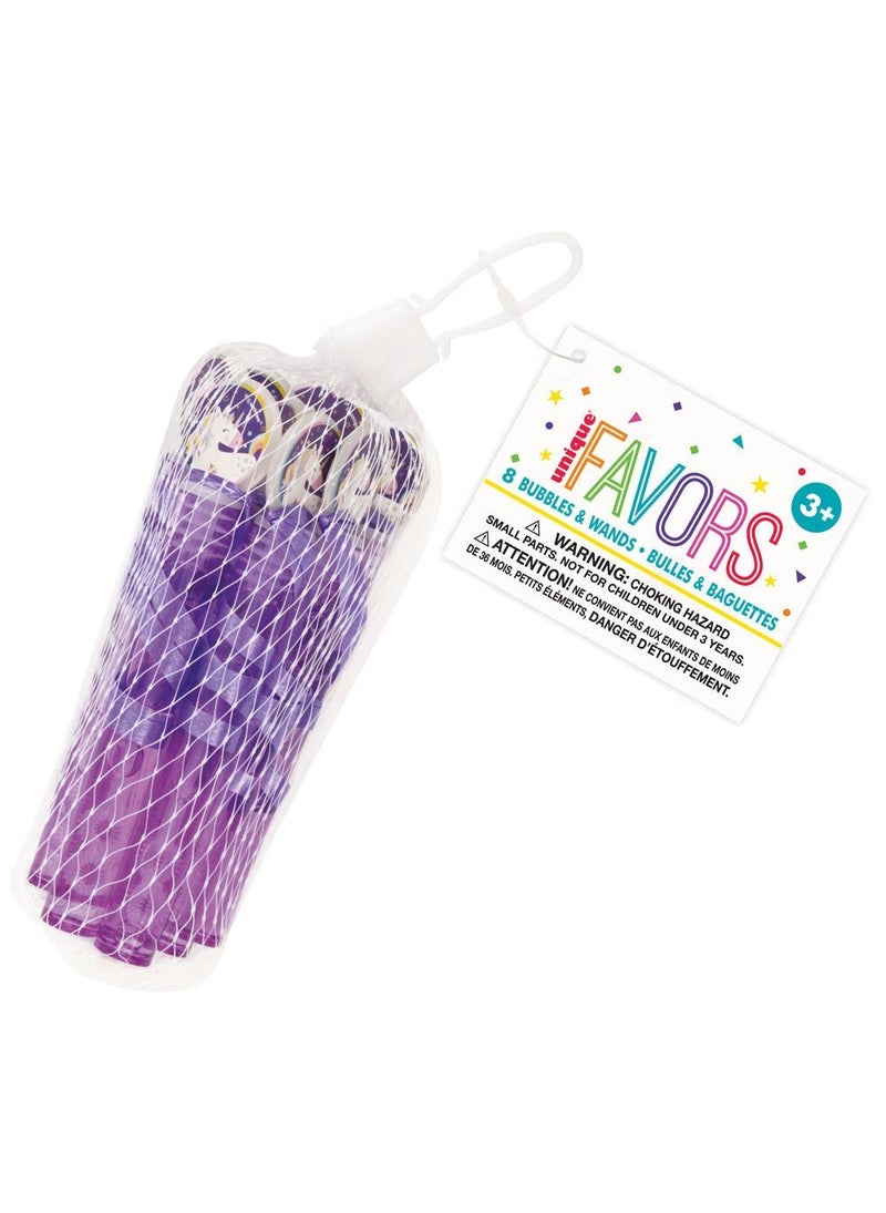Unique Unicorn Bubble Blowers Purple 8-Pack - Image 2