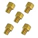 TL TOOLEGIN Brass Inverted Flare Fitting Brake Line Adapter Male Connector 516 Tube OD x 14 NPT Male 5pcs - Image 2
