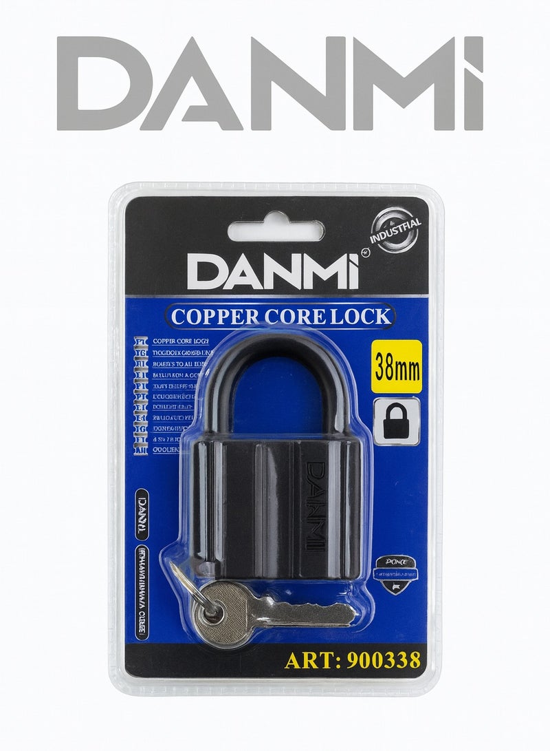 DANMI 38mm Security Padlock – Heavy-Duty Copper Core Lock for Doors, Cabinets & Warehouses - Image 2