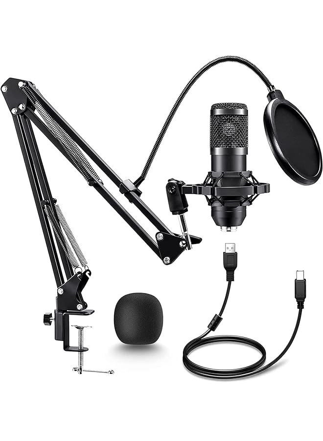 KASTWAVE Usb Gaming Microphone Pc Streaming Podcast Microphone Professional 192Khz 24Bit Electrical Condenser Mic Kit With Sound Chipset And Adjustable Boom Arm Set For Streaming Podcast Studio And Singing - Image 1
