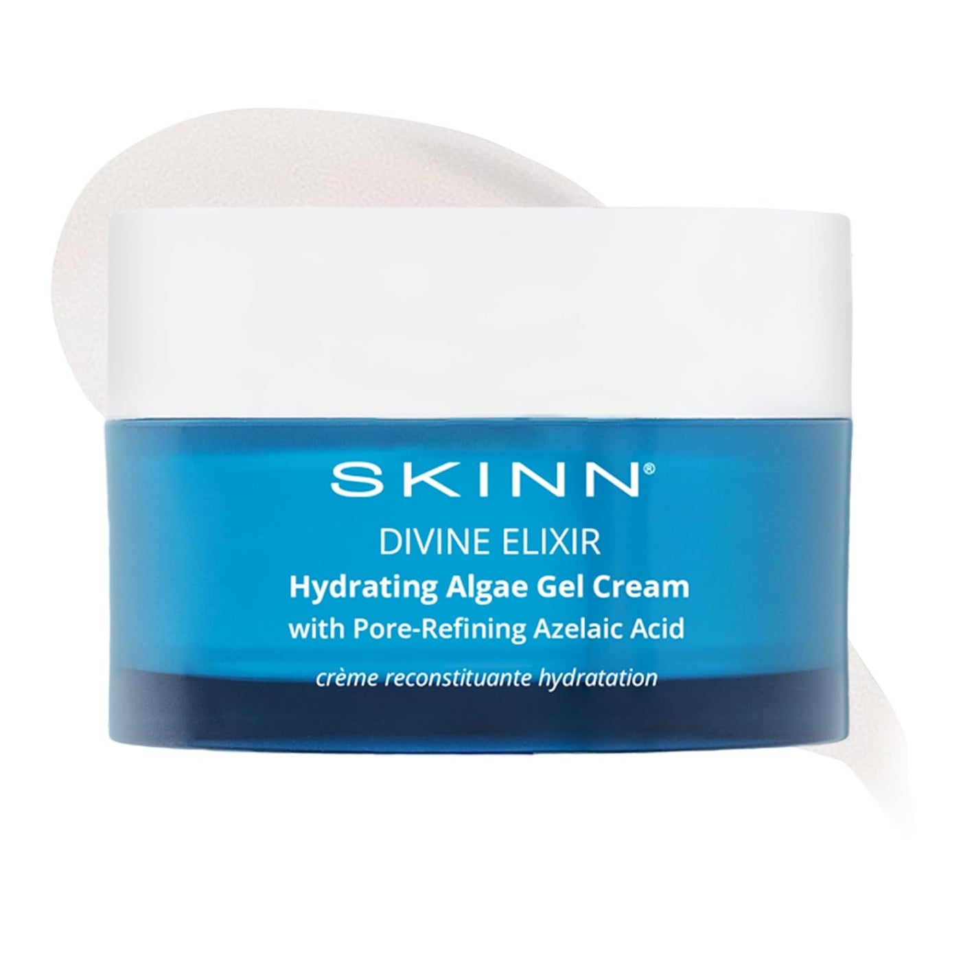 SKINN Moisturizer for Dry Skin Divine Elixir Hydrating Algae Gel Cream 17 Fl Oz Gel Moisturizer for Face Body That Hydrates Exfoliates Skin While Plumping Appearance Help Reduce Fine Lines