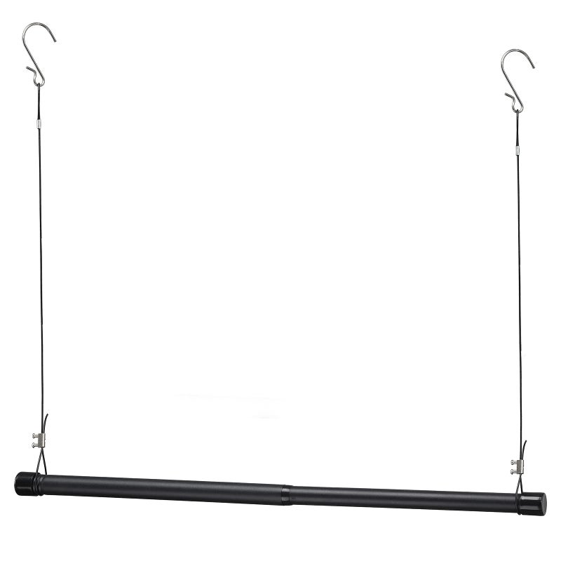 INFLATION Hanging Closet Rod 1540 Inch Adjustable Width for Stylish Clothes Rack and Hangers Versatile Black Tension Rod 35 Inch Height Perfect Clothing Organizer for Women Men Kids