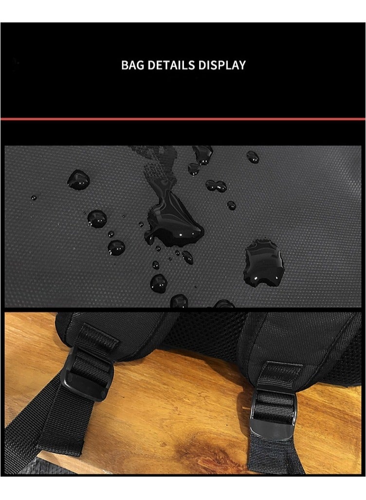 SKT Shiketro Fashionable and Trendy Stitching Waterproof Film Roll-up Backpack, Large Capacity Travel Bag, Casual Lightweight Schoolbag, Sports Fitness Bag 26*47*16CM - Image 4