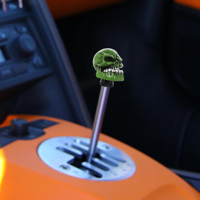Skull Gear Shift Knob Manual and Automatic Transmission Stick Shift Lever Handle Compatible Green Car Shifter Knob for Interior Accessories - Image 5